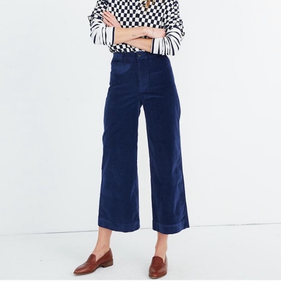 Madewell Pants - Madewell Tall Emmet Wide Crop Pants in Velveteen